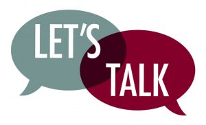 two dialogue bubbles, saying "Let's talk"
