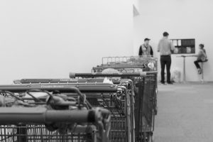 Volunteers work as shopping assistants, hosptiality providers and baggers for groceries.