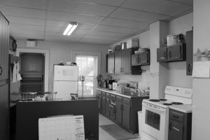 This is one of the kitchens in the home that the women share