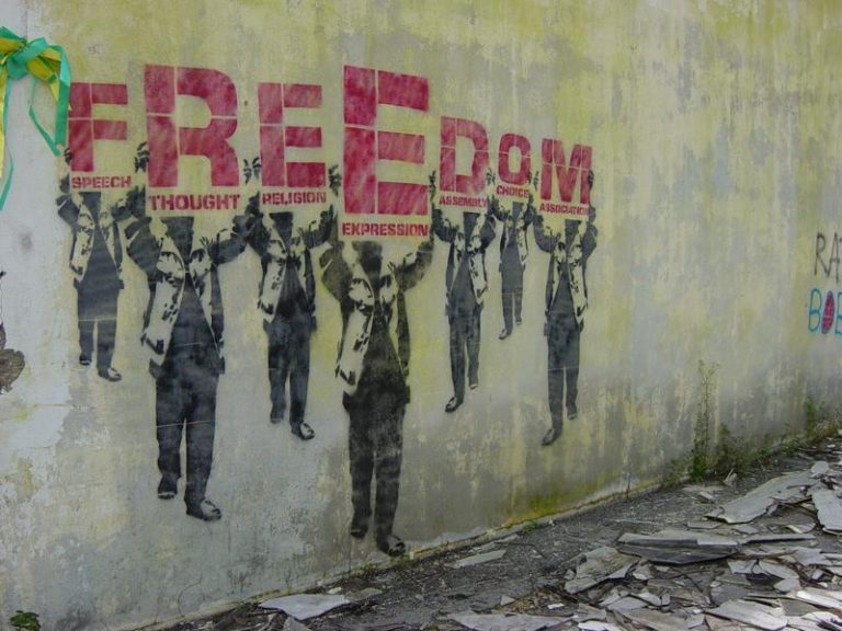 Many types of Freedom, Banksy-style artwork